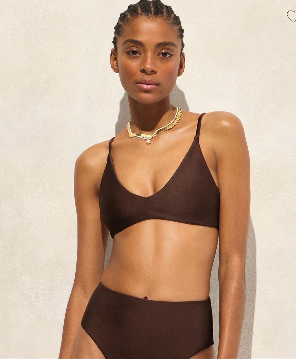 J. Crew Lana bikini top in Classic Sculpt in Inky Espresso NWT size Small